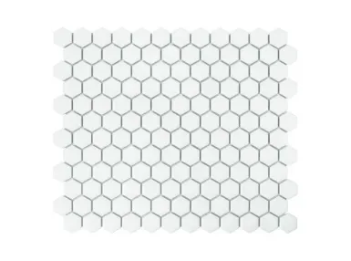 Mini Hexagon White Matt 30x26 - mozaika gresowa