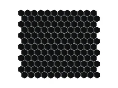 Mini Hexagon Black Matt 30x26 - mozaika gresowa