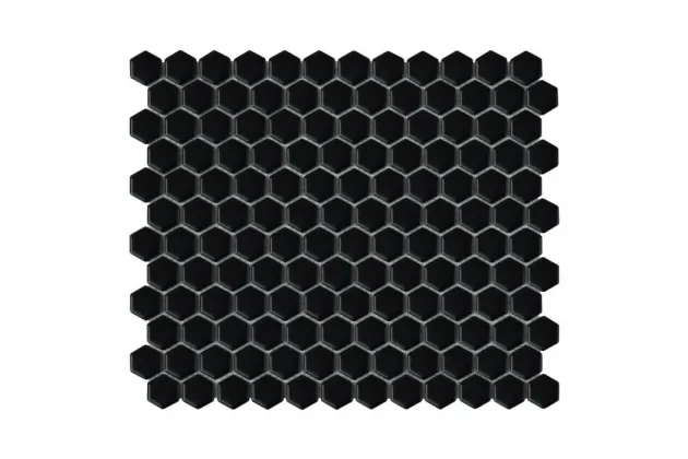 Mini Hexagon Black Matt 30x26 - mozaika gresowa