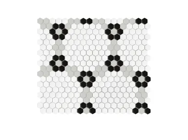 Mini Hexagon Garland Black Matt 40,1x34,1 - mozaika gresowa