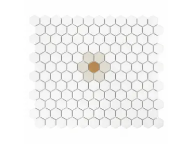 Mini Hexagon Daisy Cotton Matt 30x26 - mozaika gresowa
