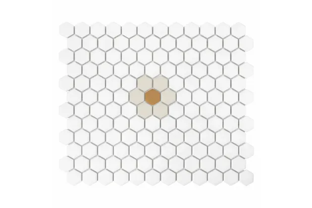 Mini Hexagon Daisy Cotton Matt 30x26 - mozaika gresowa