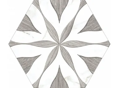 Flower Loire Silver Hex 22x25 - płytka gresowa
