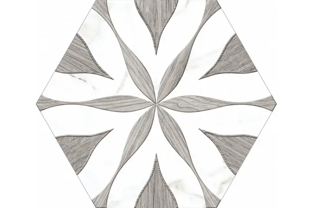 Flower Loire Silver Hex 22x25 - płytka gresowa