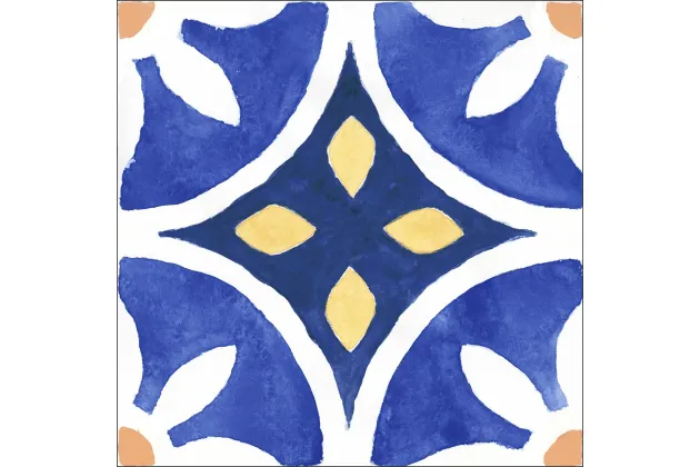 Santorini Blue 25x25 - wzorzysta płytka gresowa