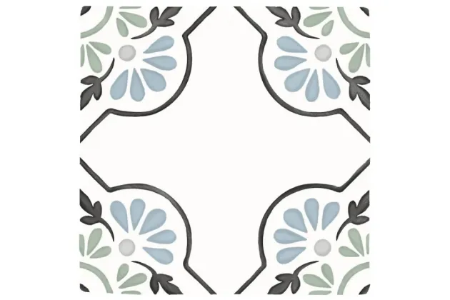 Tanger Blue Petals 12,3x12,3 - płytka gresowa