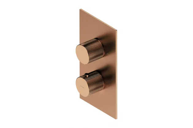 CONTOUR termostatyczna bateria prysznicowo-wannowa podtynkowa miedź szczotkowana - CT8036CPB