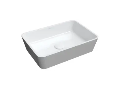 Parma UNBCP 50x35x12.5 cm. Biało-szara umywalka nablatowa.