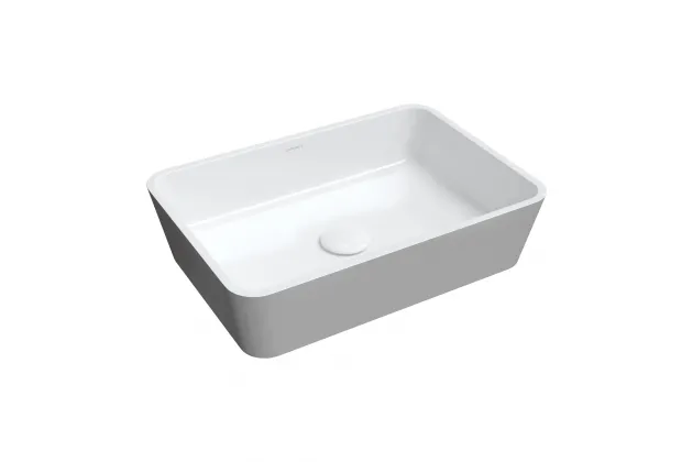 Parma UNBCP 50x35x12.5 cm. Biało-szara umywalka nablatowa.