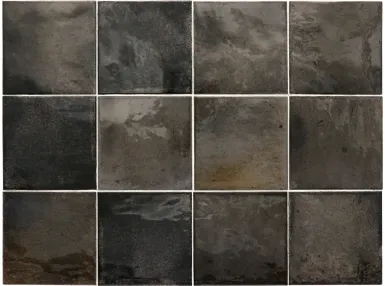 Hanoi Black Ash 10x10 - Czarna płytka ścienna