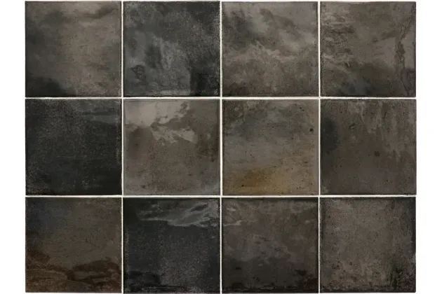 Hanoi Black Ash 10x10 - Czarna płytka ścienna