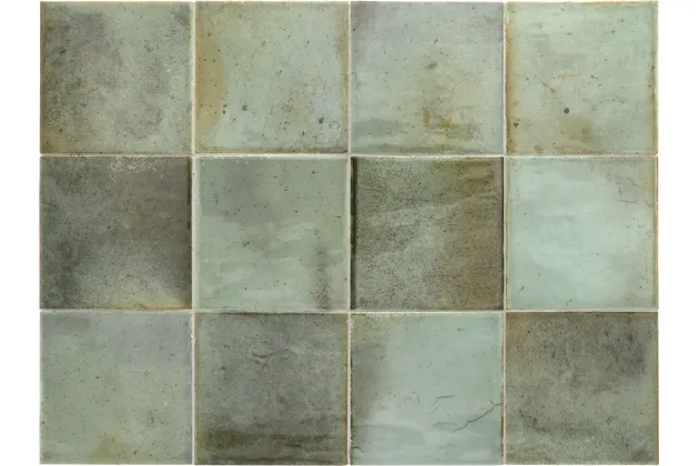 Hanoi Celadon 10x10 - Zielona płytka ścienna