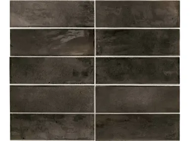 Hanoi Black Ash 6,5x20 - Czarna płytka ścienna
