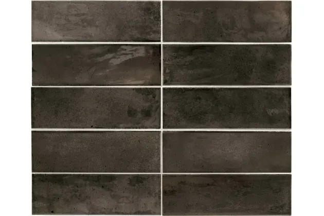 Hanoi Black Ash 6,5x20 - Czarna płytka ścienna