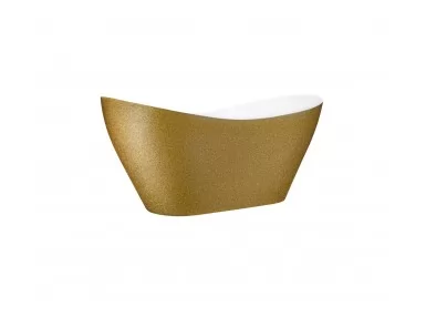 Wanna wolnostojąca Viya Glam Złota 160 x 70 x 170 L + odpływ