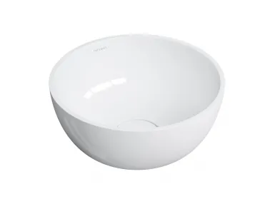 Umywalka nablatowa Shell M+ Ø35 cm biały połysk