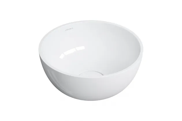 Umywalka nablatowa Shell M+ Ø35 cm biały połysk