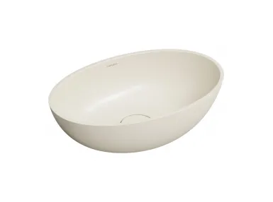 Umywalka nablatowa Shell M+ 50x32 white sand mat