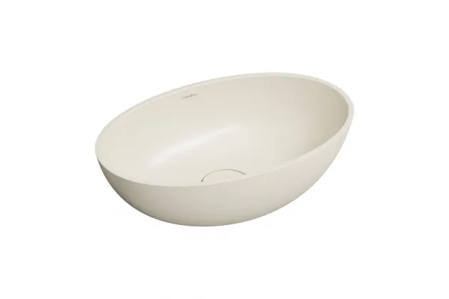 Umywalka nablatowa Shell M+ 50x32 white sand mat