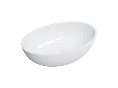 Umywalka nablatowa Shell M+ 50x32 biały połysk