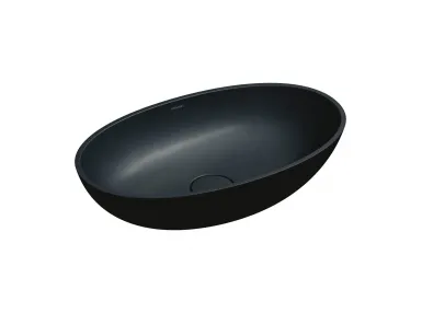 Umywalka nablatowa Shell M+ 60x35 black lava mat