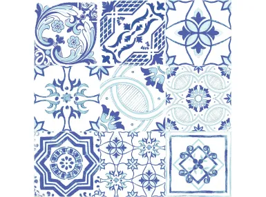 Vietri Decor Blu Mix Lucido 22x22 - płytka gresowa