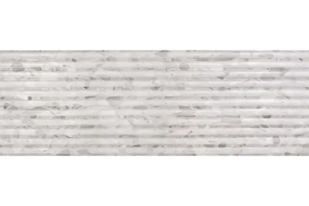 Fluted Terrazo White Rekt. 40x120 - płytka gresowa ścienna