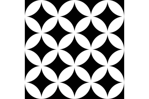 District Circles Black Porc. 20x20 - płytka gresowa