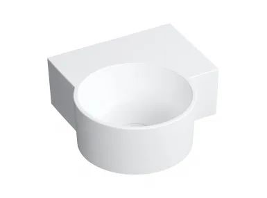 OVO M+ umywalka nablatowa/wisząca - prawa, 33x34 cm