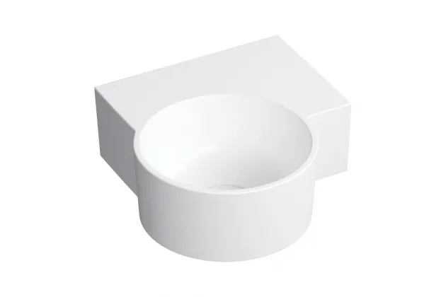 OVO M+ umywalka nablatowa/wisząca - prawa, 33x34 cm