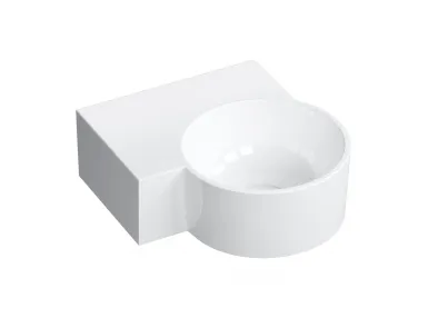 OVO M+ umywalka nablatowa/wisząca - lewa, 33x34 cm