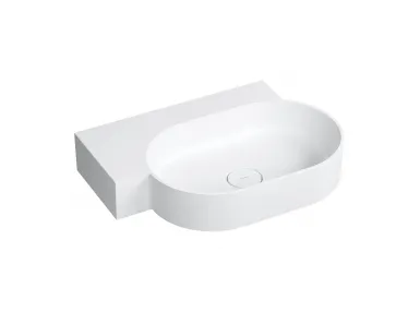 OVO M+ umywalka nablatowa/wisząca - lewe, 64x44 cm