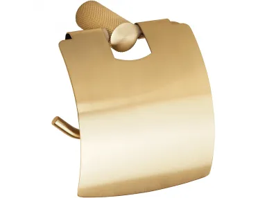 Uchwyt na papier toaletowy z klapką Auria, złoty mat - 171112012