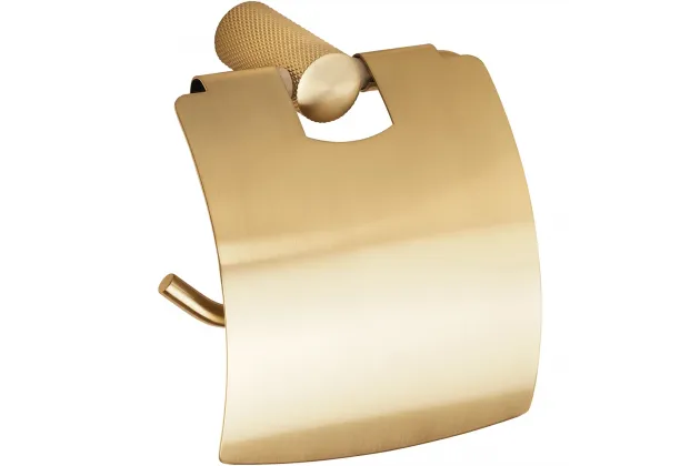 Uchwyt na papier toaletowy z klapką Auria, złoty mat - 171112012