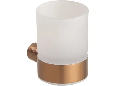 Pojemnik Copra na szczoteczkę szklany, złota miedź mat - 176110010