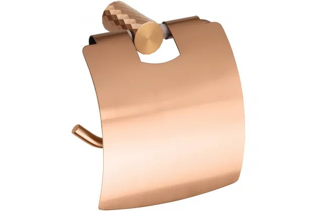 Uchwyt na papier toaletowy z klapką Copra, złota miedź mat - 176112012