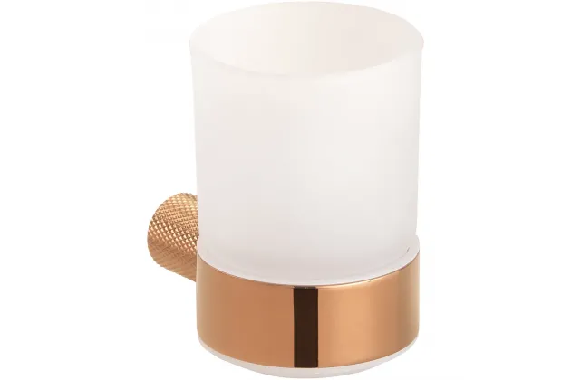 Glacera Pojemnik na szczoteczkę szklany, złota miedź polerowana - 175110010