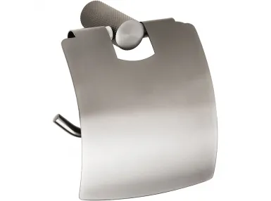 Uchwyt na papier toaletowy z klapką Grino, grafitowy mat - 173112012