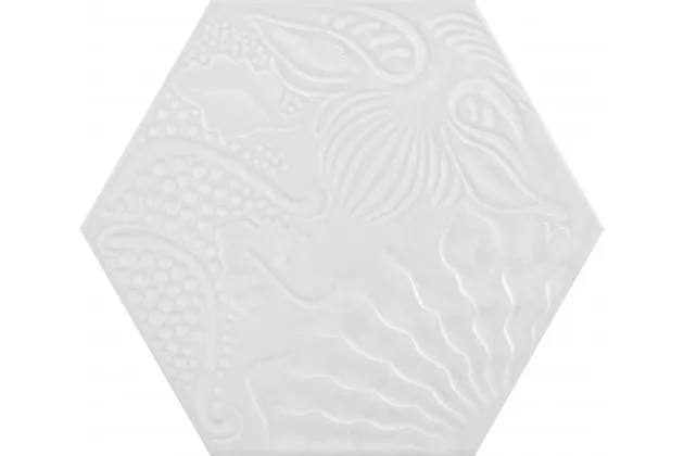 Gaudi White Hex 25 22x25. Biała płytka gresowa heksagonalna.