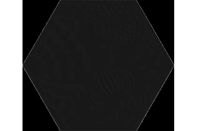 Gaudi Black Lux Hex 25 22x25. Czarna płytka gresowa heksagonalna.