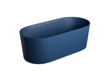 Wanna wolnostojąca z przelewem OVO M+ midnight blue 160x75 cm OVO160WWZPMB