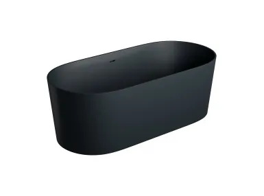 Wanna wolnostojąca z przelewem OVO M+ black lava 160x75 cm OVO160WWZPBLV