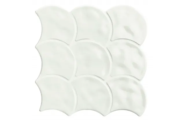 Scale Gloss White 30,7x30,7. Biała płytka gresowa w kształcie łuski