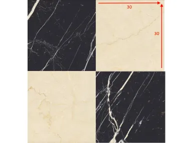 Majestic Nero Bilbao - Majestic Crema Rezzato - płytka gresowa