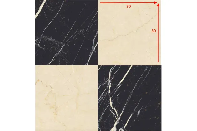 Majestic Nero Bilbao - Majestic Crema Rezzato - płytka gresowa