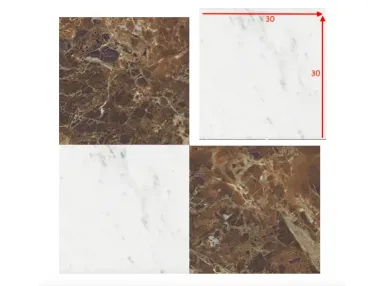Majestic Bruno Alicante Bianco Barga  - płytka gresowa szachownica
