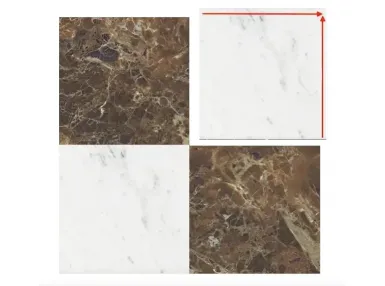 Majestic Bruno /Alicante Bianco Barga 60x60  - płytka gresowa szachownica