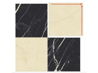 Majestic Nero Bilbao Crema Rezzato 60x60- płytka gresowa szachownica