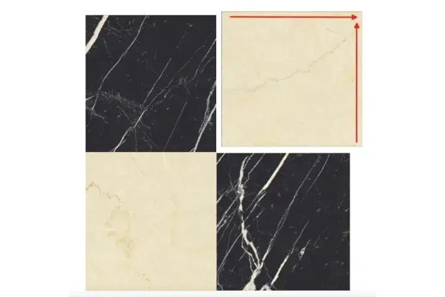 Majestic Nero Bilbao Crema Rezzato 60x60- płytka gresowa szachownica