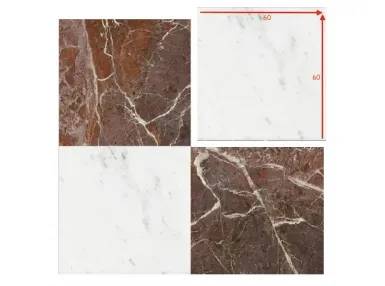 Majestic Rosso Levanto Bianco Barga 60x60 - płytka gresowa